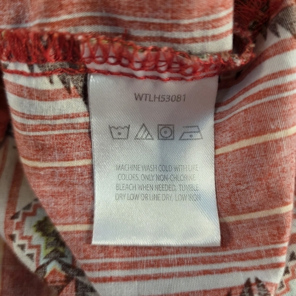 Wrangler Retro Women’s XXL Long Sleeve Pearl Snap Shirt Red Southwestern Aztec - Picture 7 of 8